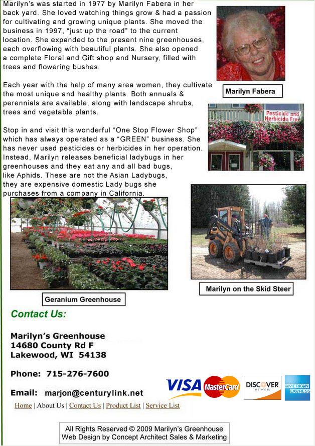 About Us Marilyn's Greenhouse & Floral Your One Stop Flower Shop